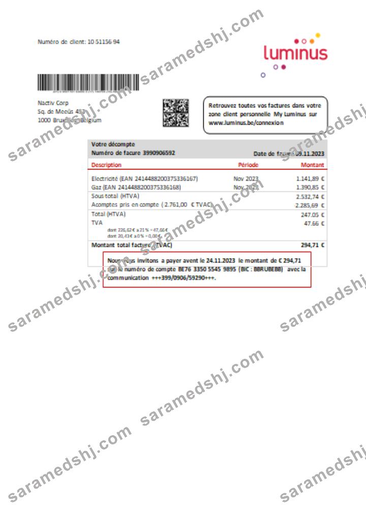 Luminus utility business bill, SCR